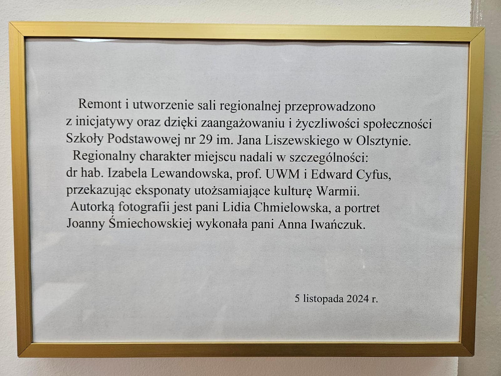 otwarcie sali regionalnej im. Joanny Śmiechowskiej